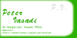 peter vasadi business card